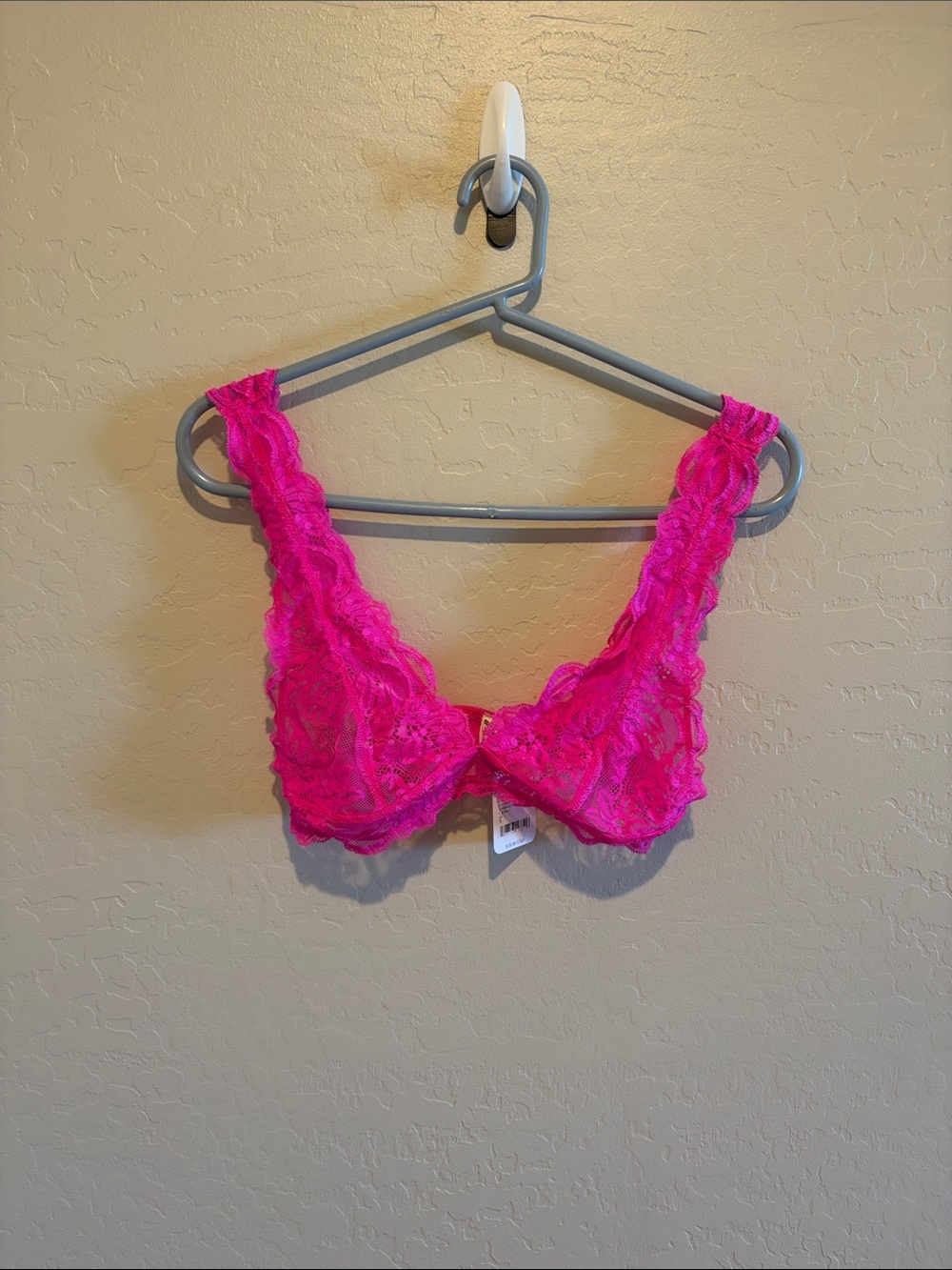 NWT Free People Neon Lace Bralette in Hot Pink